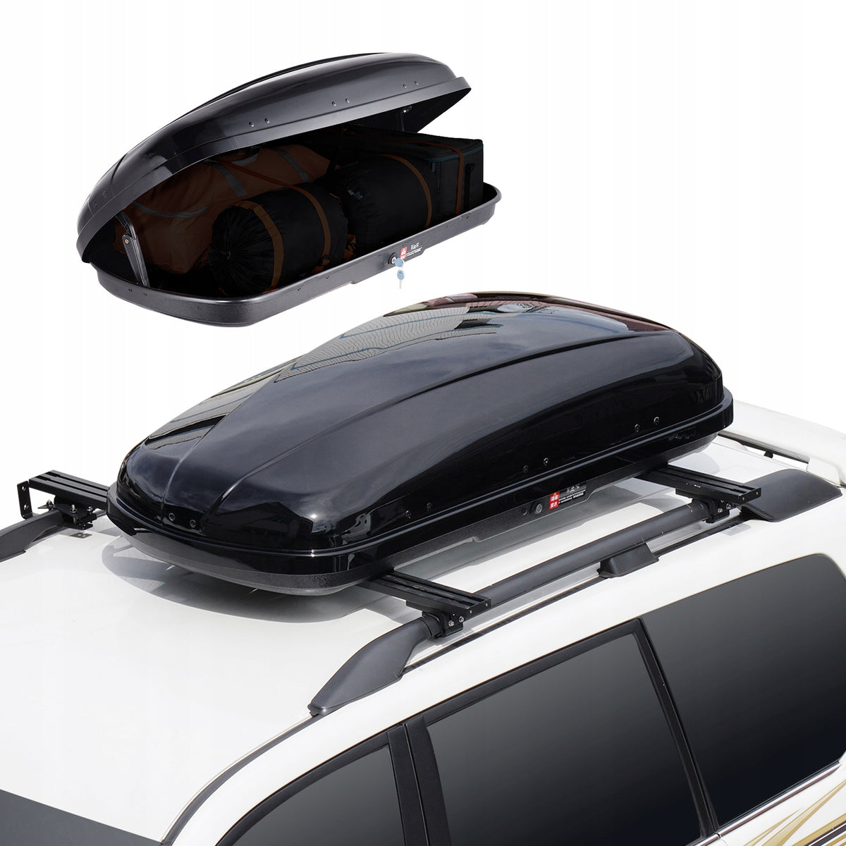 VEVOR 370L ROOF BOX HARD ABS DUAL-SIDED OPENING LOCK