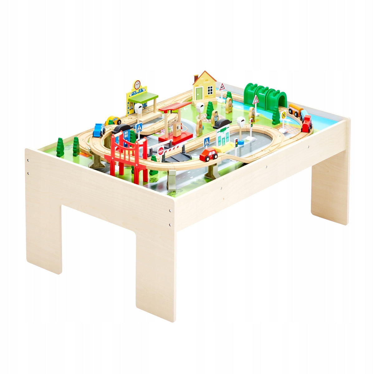 VEVOR WOODEN PLAY TABLE 84 PIECES FOLDABLE BIN STURDY