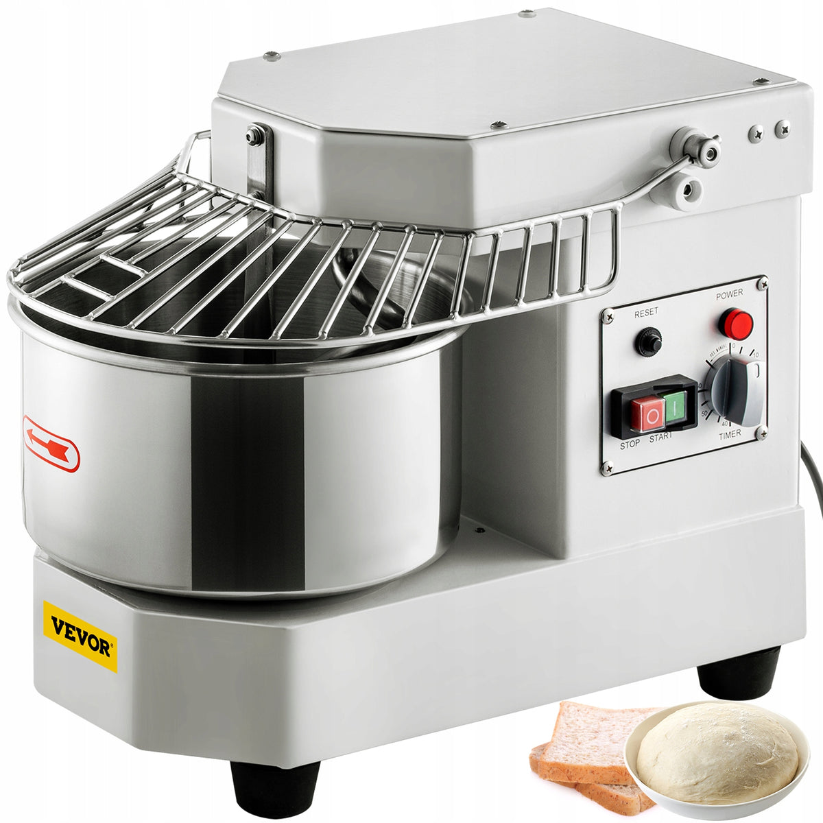 PROFESSIONAL VEVOR DOUGH KNEADER 8L STAINLESS STEEL MIXER