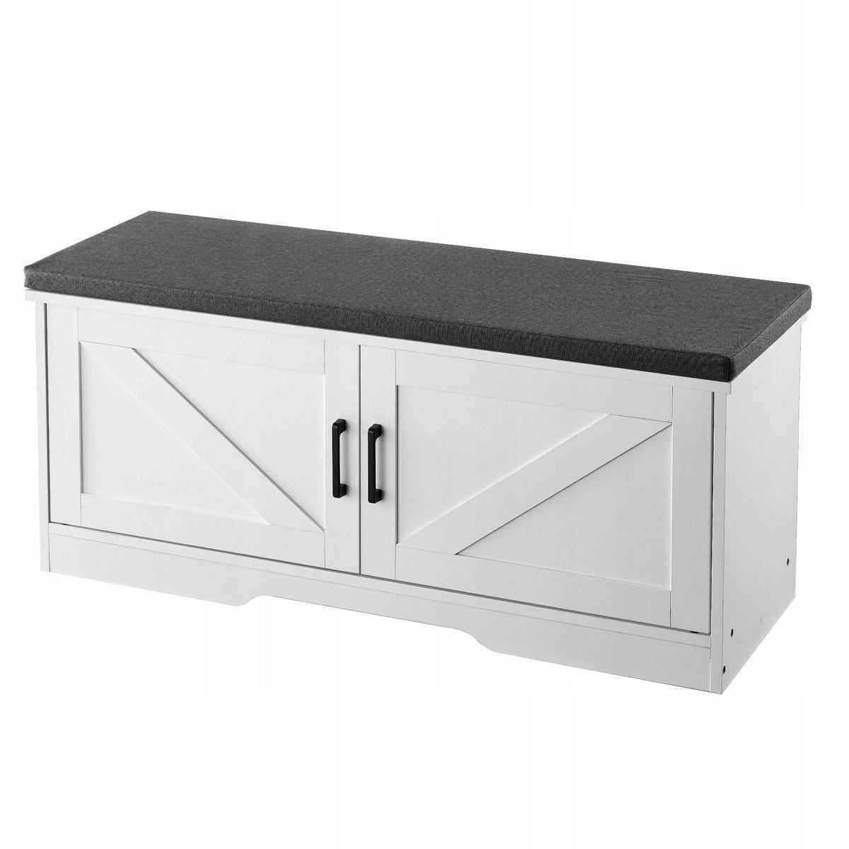 VEVOR SHOE RACK BENCH 1000X355X460 MM WHITE-BLACK SOLID FOR