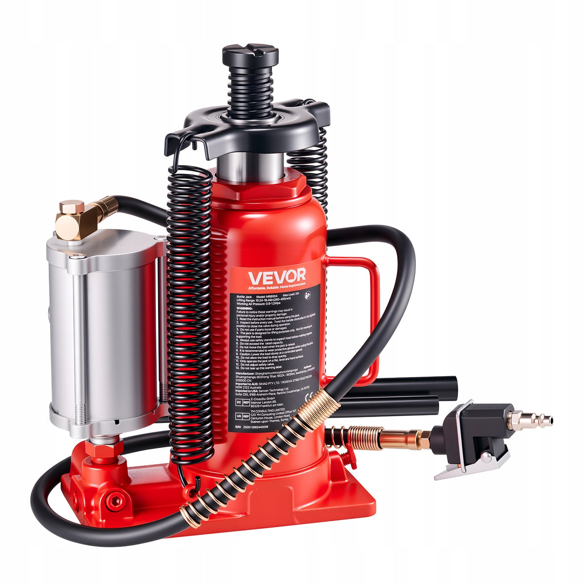 VEVOR 20 TON PNEUMATIC HYDRAULIC BOTTLE JACK WITH ADJUSTMENT