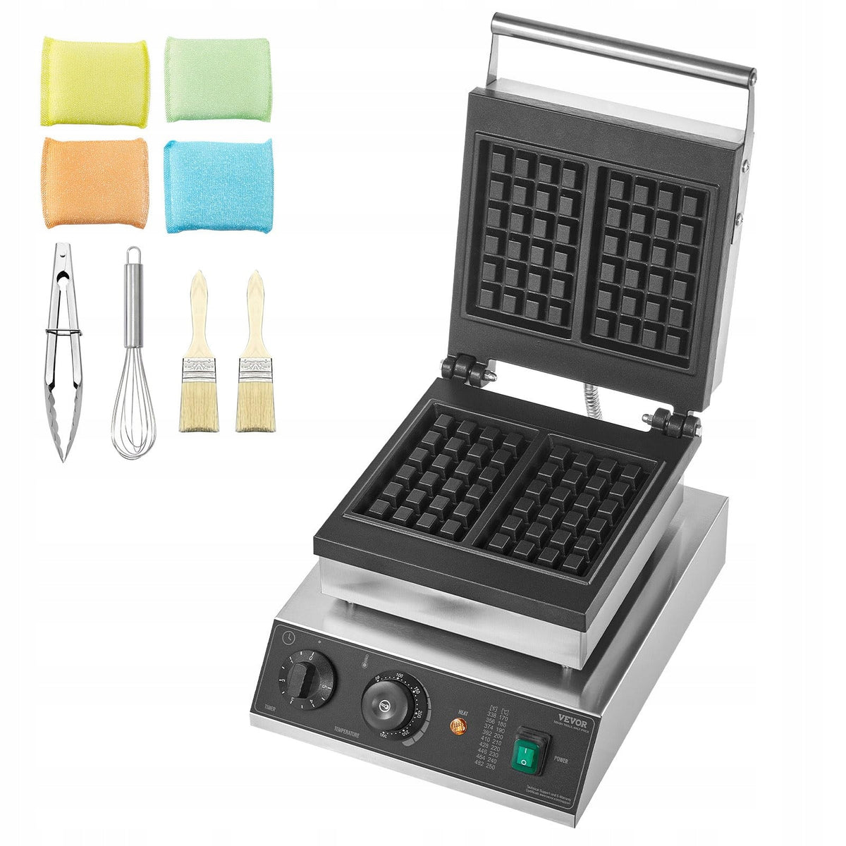 VEVOR COMMERCIAL WAFFLE MAKER 2000W STAINLESS STEEL NON-STICK