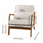 VEVOR PREMIUM ACCENT CHAIR WOODEN FRAME LINEN 150KG COMFORT