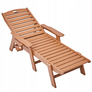 VEVOR HDPE GARDEN LOUNGER STRONG 181 KG 6-POSITION ADJUSTABLE ARMREST