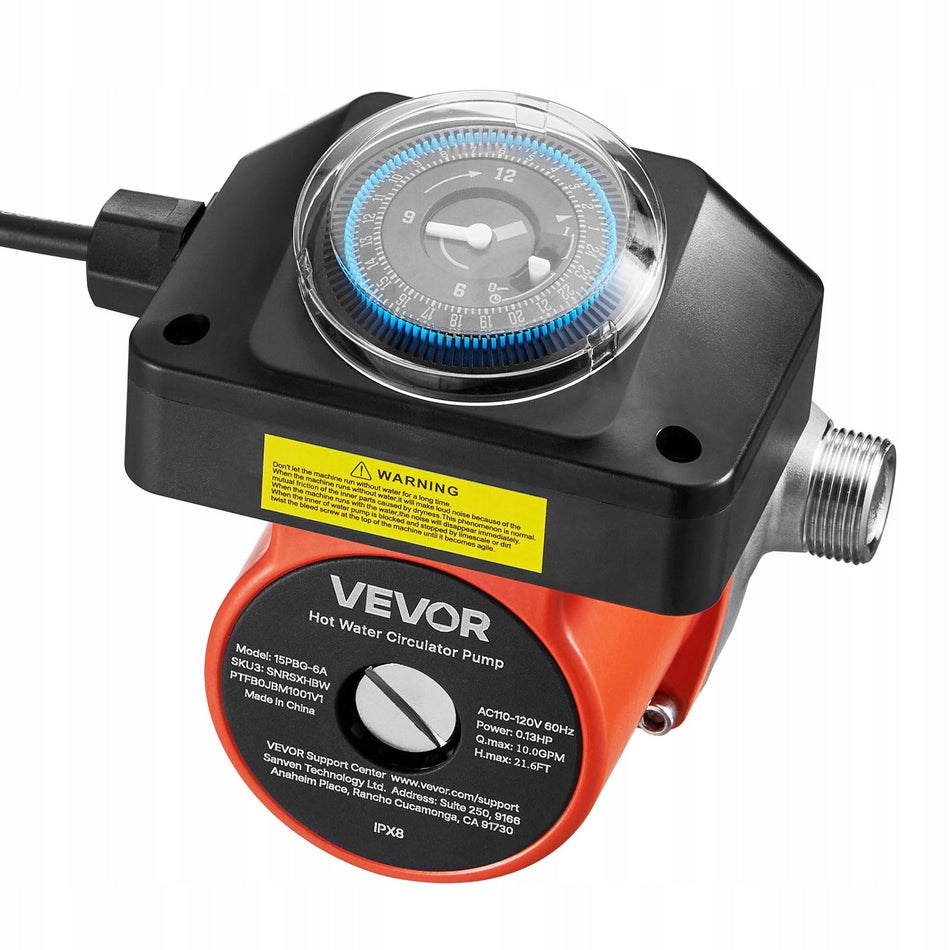 VEVOR CIRCULATION PUMP WITH TIMER 38 L/MIN 100W AC ROBUST AND ENERGY-EFFICIENT