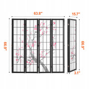 VEVOR 4-PANEL JAPANESE ROOM DIVIDER FOLDING PRIVACY SCREEN