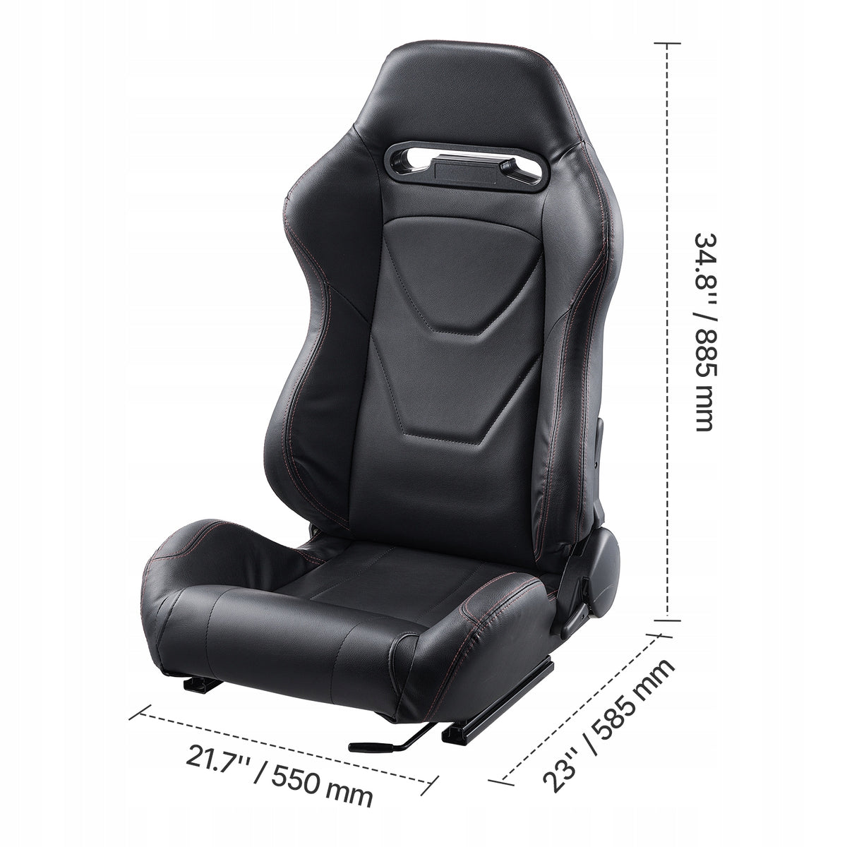VEVOR RACING CHAIR 2PCS ADJUSTABLE COCKPIT PVC LEATHER STRONG COMFORT