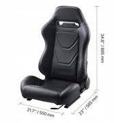 VEVOR RACING CHAIR 2PCS ADJUSTABLE COCKPIT PVC LEATHER STRONG COMFORT