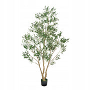 VEVOR ARTIFICIAL OLIVE TREE 240CM WITH BLACK POT REALISTIC LEAVES