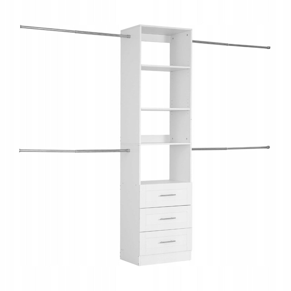 VEVOR Clothing Rack with 3 Drawers Wooden Adjustable Organizer