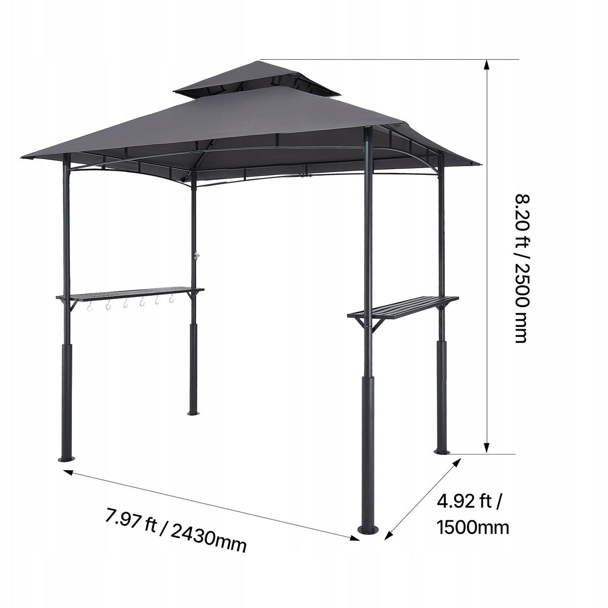 VEVOR GRILL GAZEBO 2430X1500X2500 MM STRONG STEEL OUTDOOR CANOPY