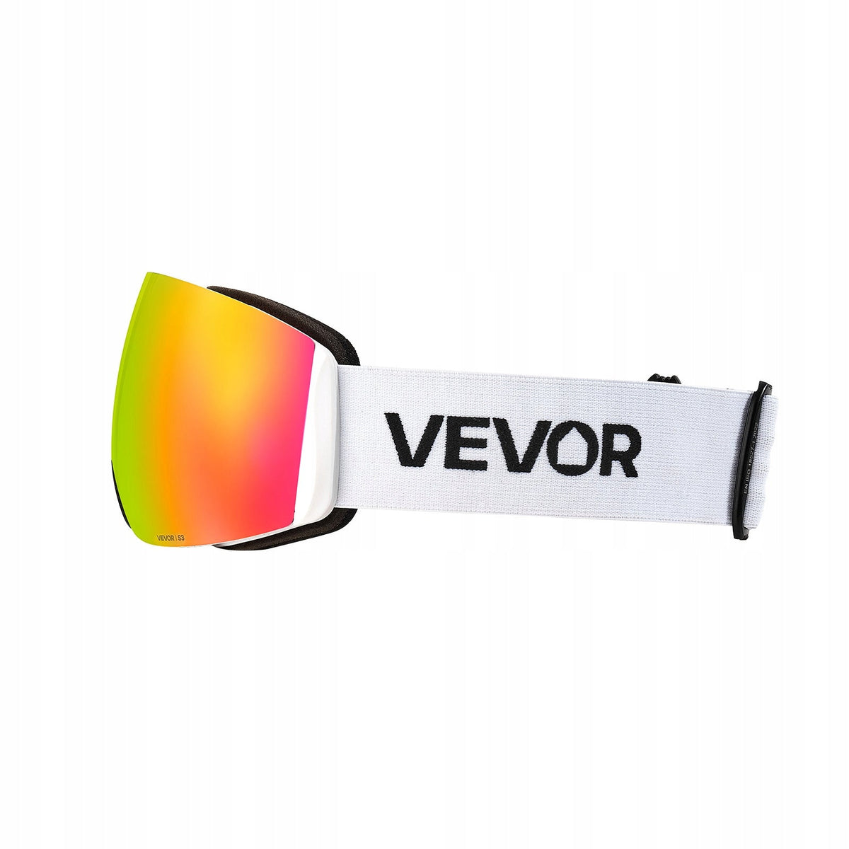 VEVOR FRAMELESS SPHERICAL SKI GOGGLES PINK REVO COATING ANTI-FOG