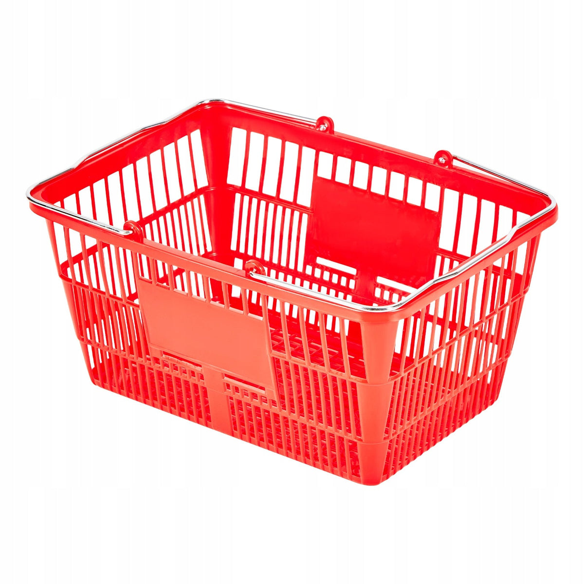 VEVOR ROBUST SHOPPING BASKET 12 PCS 21L FOLDABLE METAL HANDLES RED