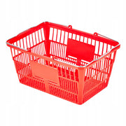 VEVOR ROBUST SHOPPING BASKET 12 PCS 21L FOLDABLE METAL HANDLES RED