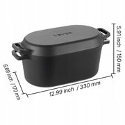 VEVOR ENAMELED CAST IRON DUTCH OVEN 3.31L FOR BAKING BREAD STRONG SOLID