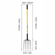 VEVOR MANURE FORK 1450 MM 5-TINE WITH FIBERGLASS HANDLE