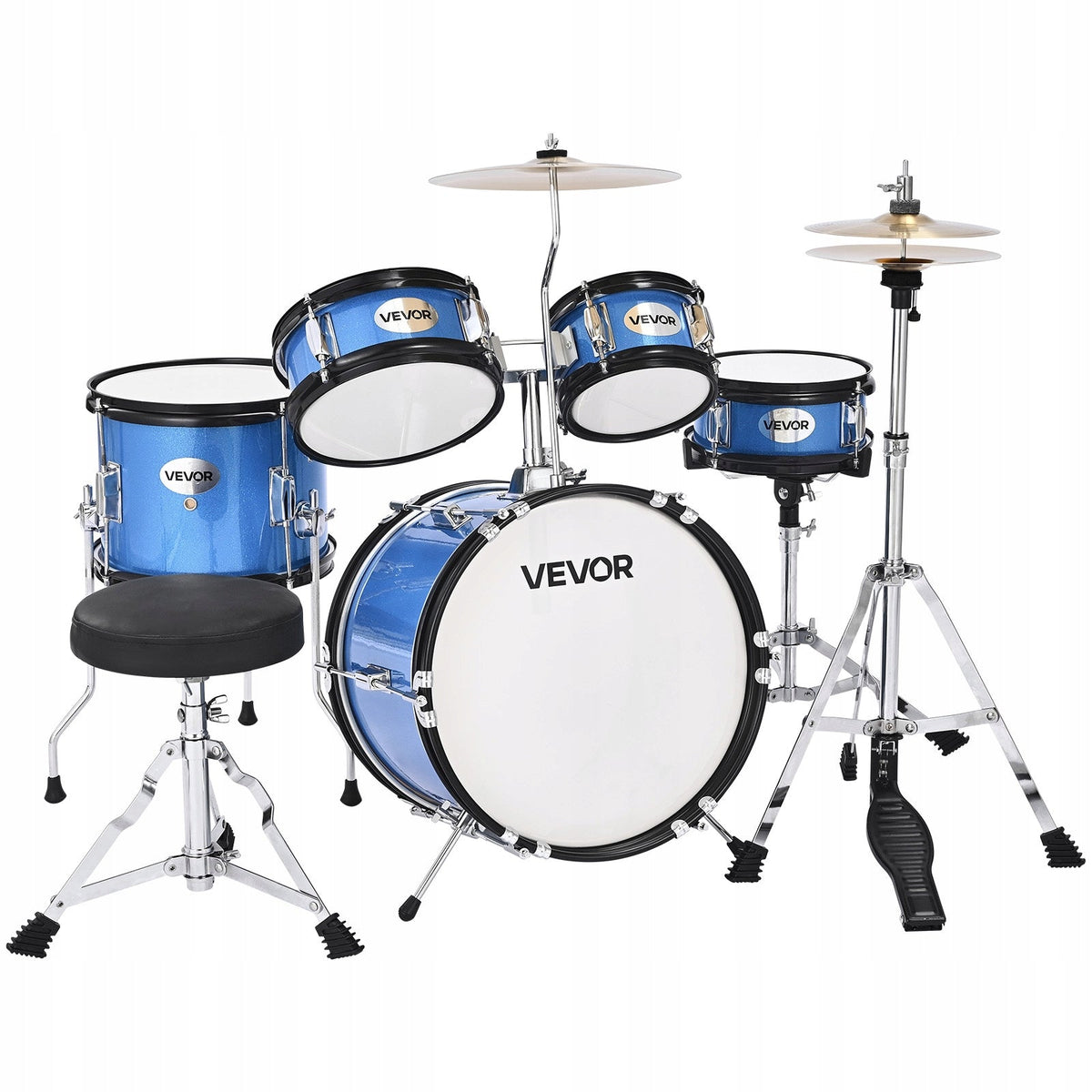 VEVOR 5-PIECE DRUM SET 14 INCH ADJUSTABLE THRONE DRUMSTICKS
