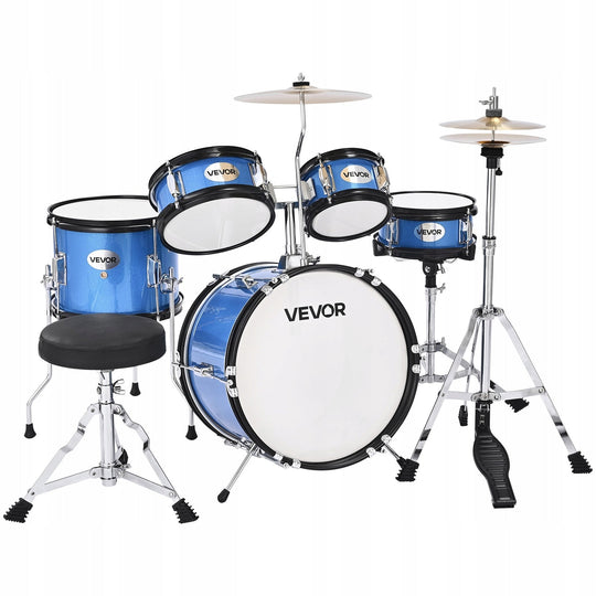 VEVOR 5-PIECE DRUM SET 14 INCH ADJUSTABLE THRONE DRUMSTICKS