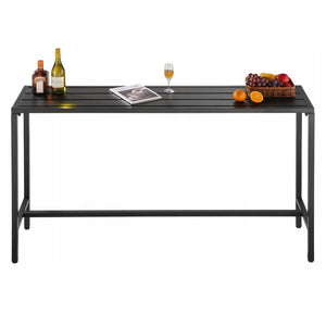 VEVOR BAR TABLE 160X37.5 CM BLACK SOLID TALL BISTRO METAL TABLE