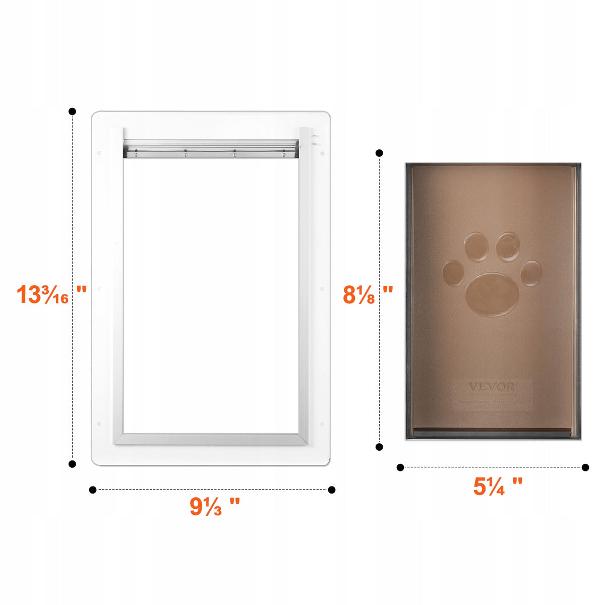 VEVOR DOG DOOR PET FLAP METAL FRAME WITH 3-FLAP LOCK 236MM