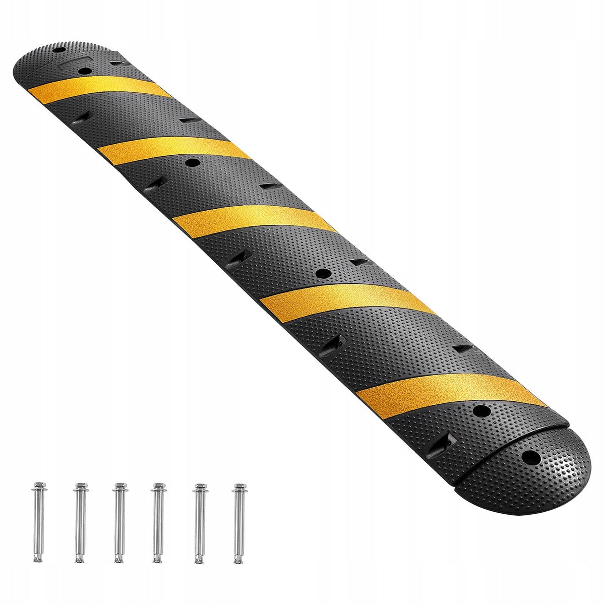 VEVOR 183CM HEAVY DUTY CABLE PROTECTOR RAMP 2-CHANNEL RUBBER CABLE RAMP WEIGHT CAPACITY