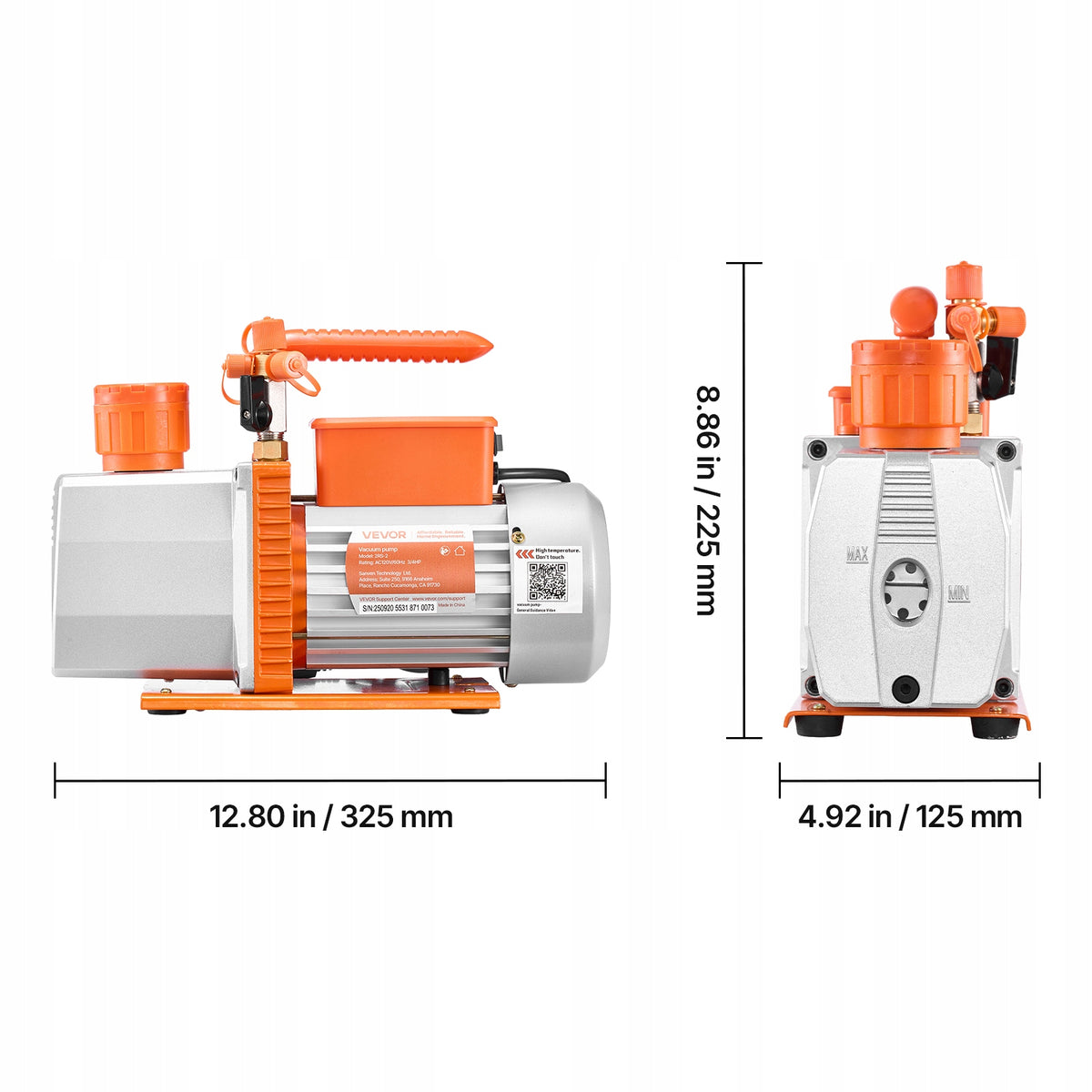 VEVOR VACUUM PUMP 7 CFM 198 L MIN 2-STAGE 550W BEST FOR HVAC