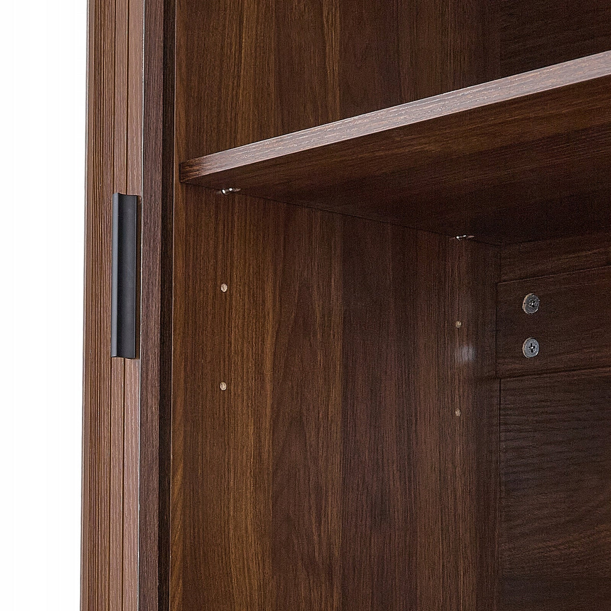 VEVOR KITCHEN CABINET WITH 2 SLIDING DOORS WALNUT BLACK STURDY