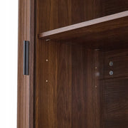 VEVOR KITCHEN CABINET WITH 2 SLIDING DOORS WALNUT BLACK STURDY