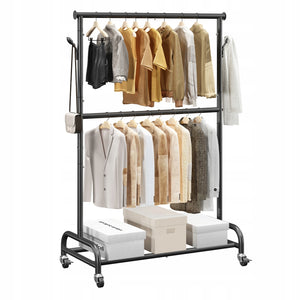 VEVOR Professional Clothes Rack with Wheels and Adjustable Crossbar