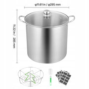 VEVOR 19.86L CANNING POT STAINLESS STEEL WITH RACK AND LID ROBUST