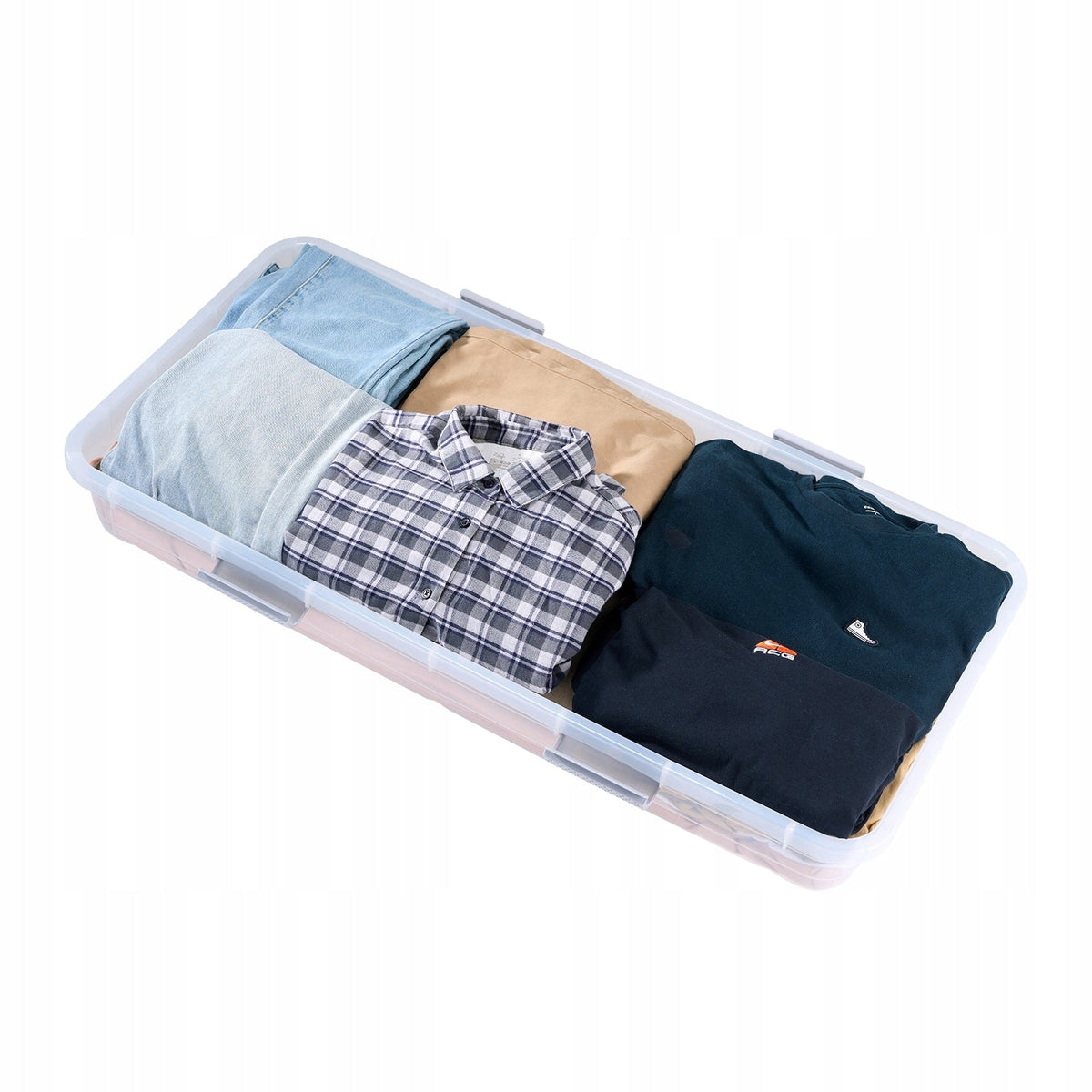 VEVOR UNDERBED STORAGE CONTAINER 4-PACK 42L ROLLING HEAVY-DUTY SHOE ORGANIZER