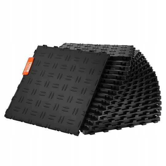 VEVOR GARAGE FLOOR ACCESSORY KIT 25 PCS 305X305X13.4MM BLACK