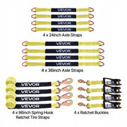 PROFESSIONAL VEVOR WHEEL STRAP 50.8X2438.4MM WITH SPRING HOOKS