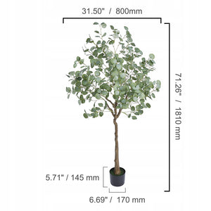 VEVOR ARTIFICIAL EUCALYPTUS 80X80X181 CM STRONG PE DECORATIVE PLANT