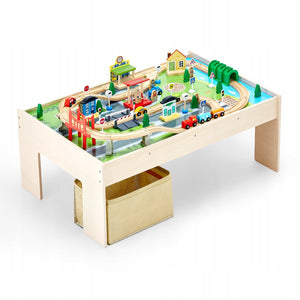 VEVOR WOODEN PLAY TABLE 84 PIECES FOLDABLE BIN STURDY
