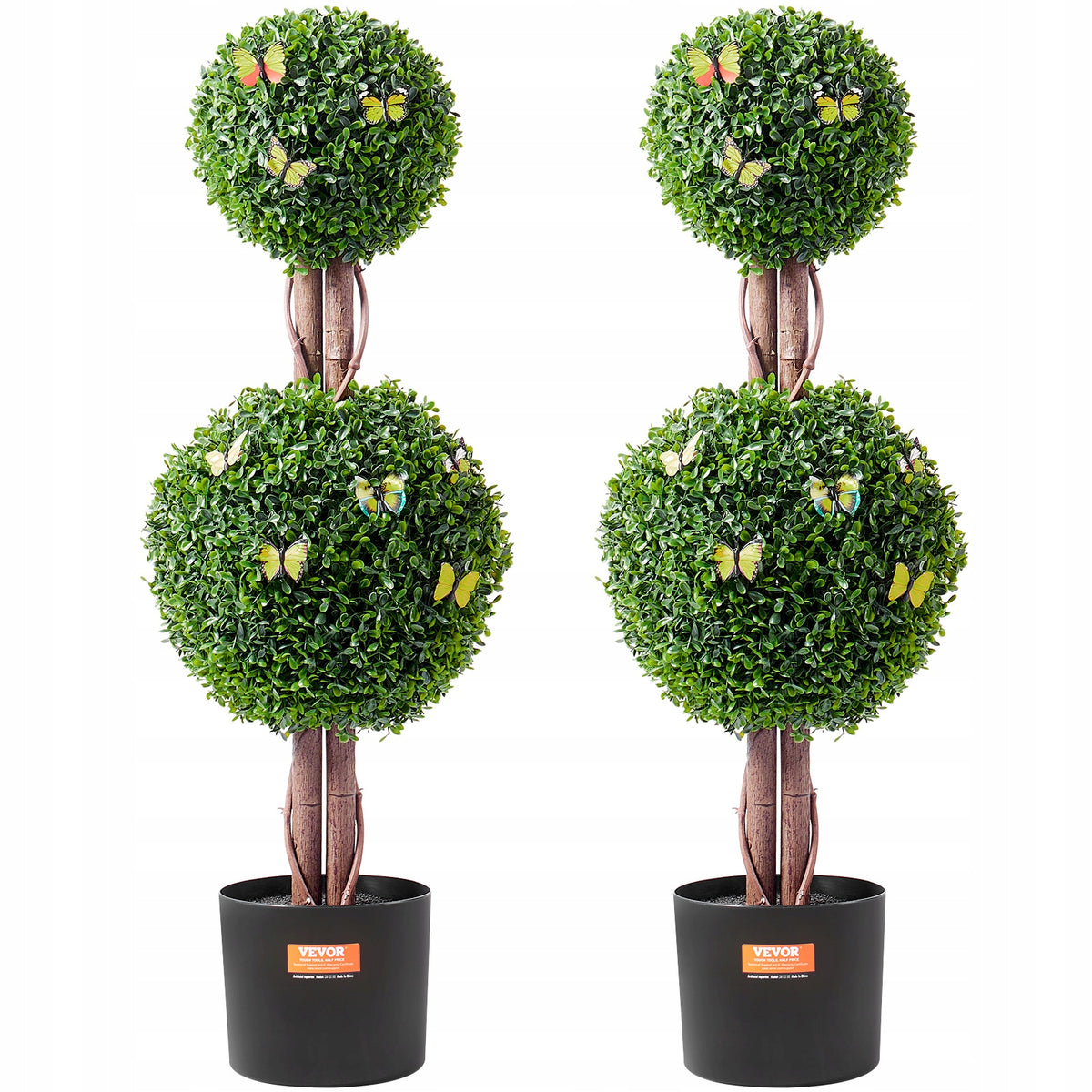 VEVOR ARTIFICIAL BOXWOOD TOPIARY 122CM 2-PIECE PREMIUM SET INDOOR DECORATION