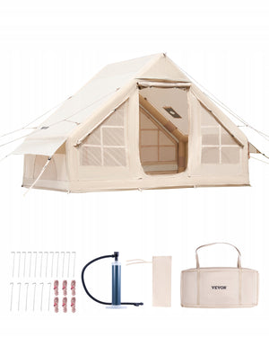 VEVOR 3x2x2M INFLATABLE CAMPING TENT FOR 3-5 PEOPLE EASY ASSEMBLY