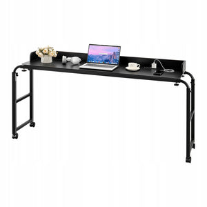 VEVOR MOBILE BEDSIDE TABLE WITH HEIGHT ADJUSTMENT 4 WHEELS BRAKES USB