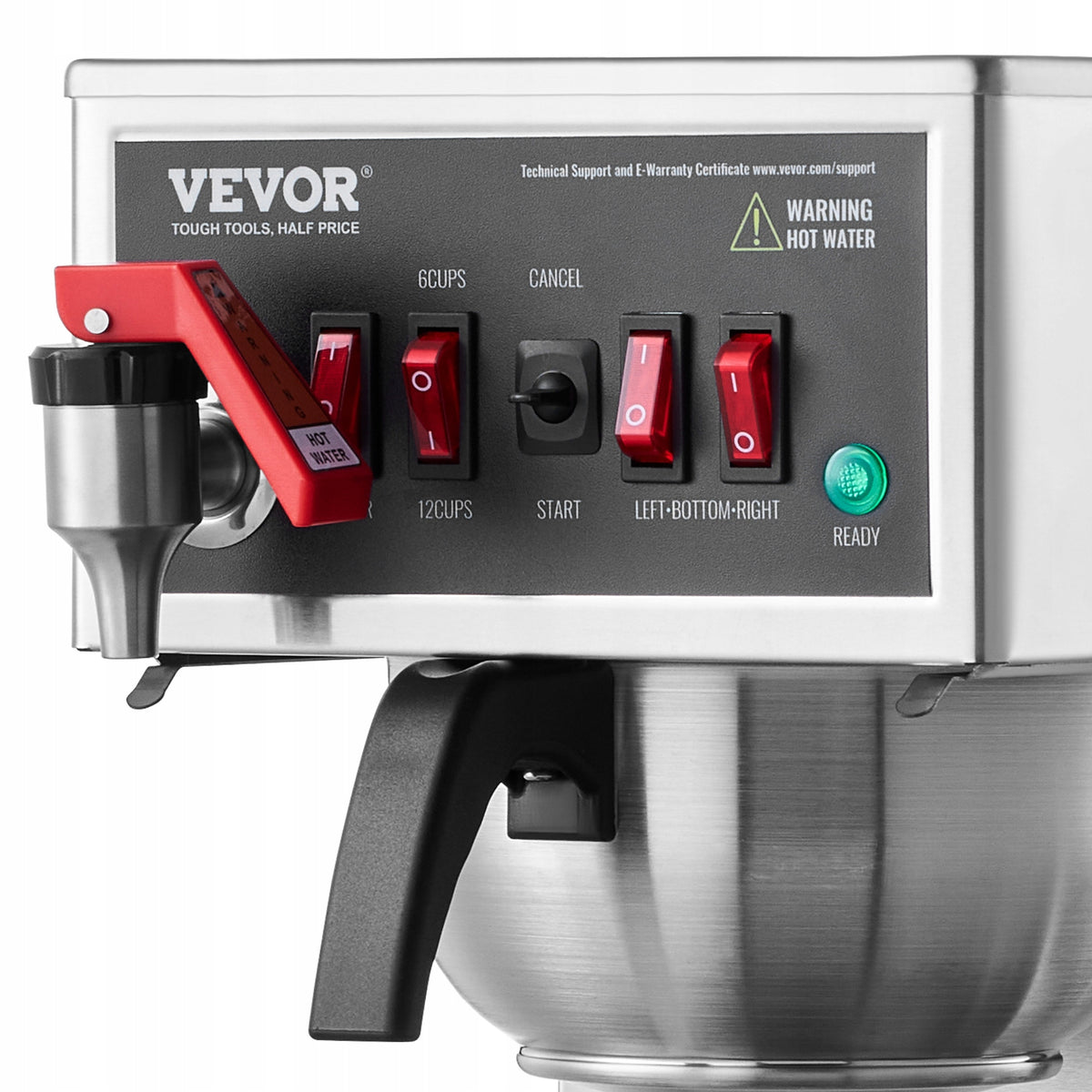 VEVOR 12-CUP COMMERCIAL DRIP COFFEE MAKER WITH 3 GLASS