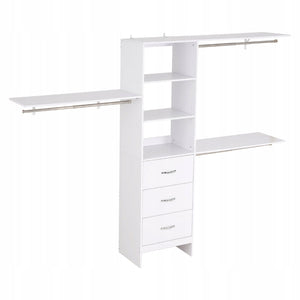 VEVOR WOODEN CLOTHES RACK WITH 3 DRAWERS ADJUSTABLE ORGANIZER