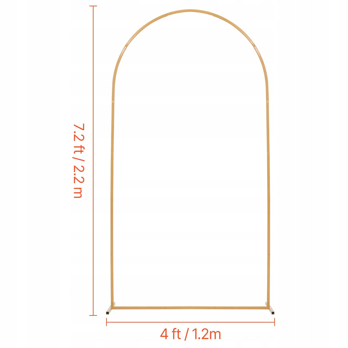 VEVOR WEDDING ARCH 2.2X1.2M GOLD METAL BACKDROP STAND STURDY ARCHED