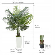 VEVOR 5FT ARTIFICIAL ARECA PALM TREE WITH WHITE POT STURDY AND STYLISH