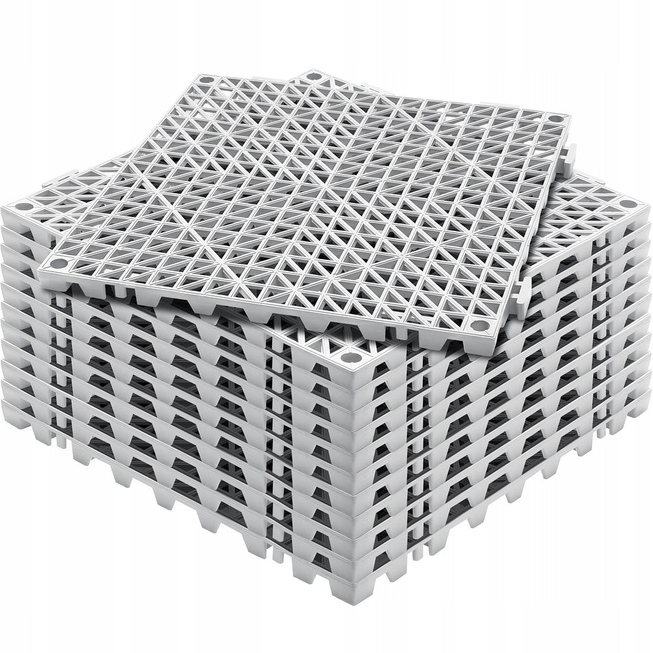 VEVOR INTERLOCKING HEAVY-DUTY FLOOR TILES 12 PCS PVC NON-SLIP
