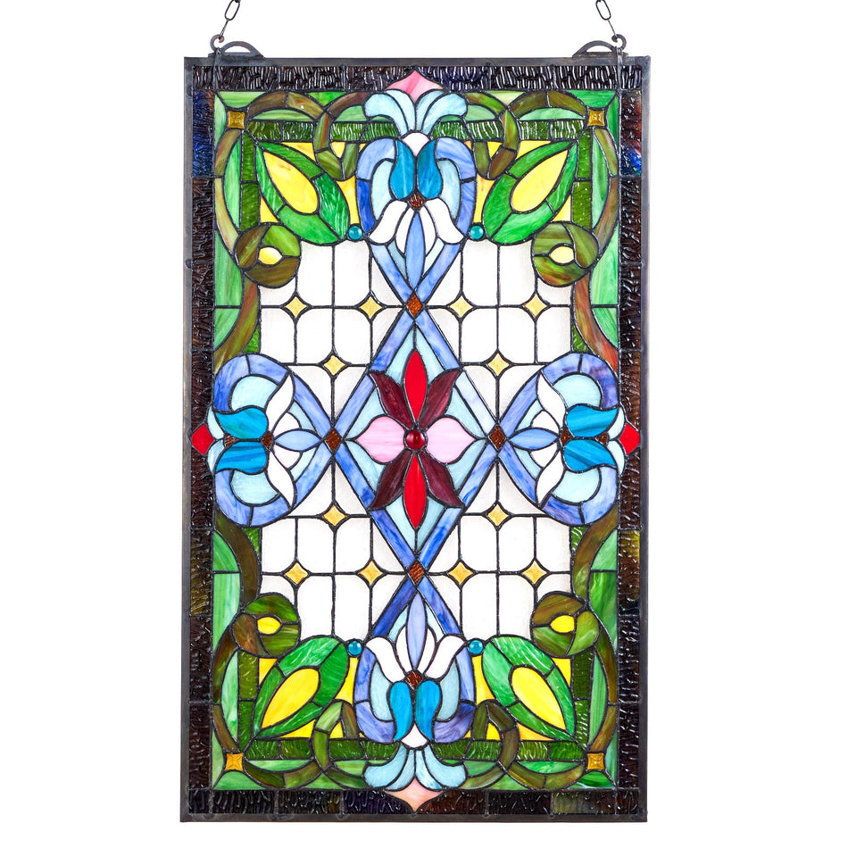 VEVOR STAINED GLASS PANEL 731X433 MM HANGING GLASS WITH CHAIN SOLID