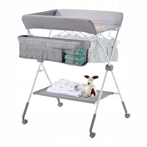 VEVOR FOLDABLE CHANGING TABLE WITH HEIGHT ADJUSTMENT AND 2 DRAWERS, STURDY