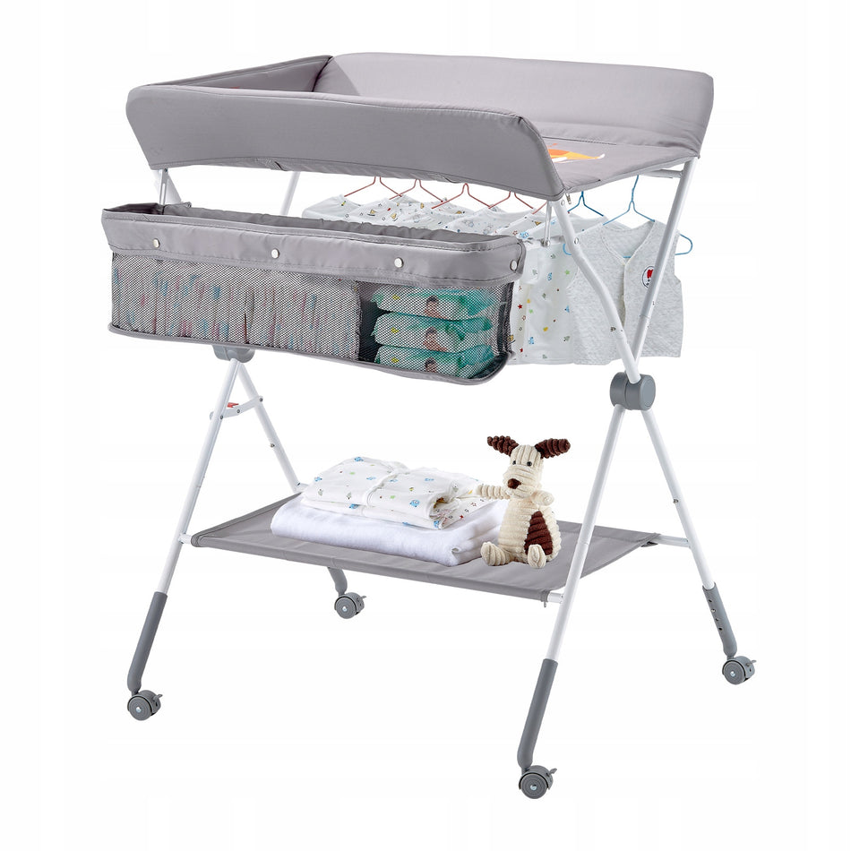 VEVOR FOLDABLE CHANGING TABLE WITH HEIGHT ADJUSTMENT AND 2 DRAWERS, STURDY