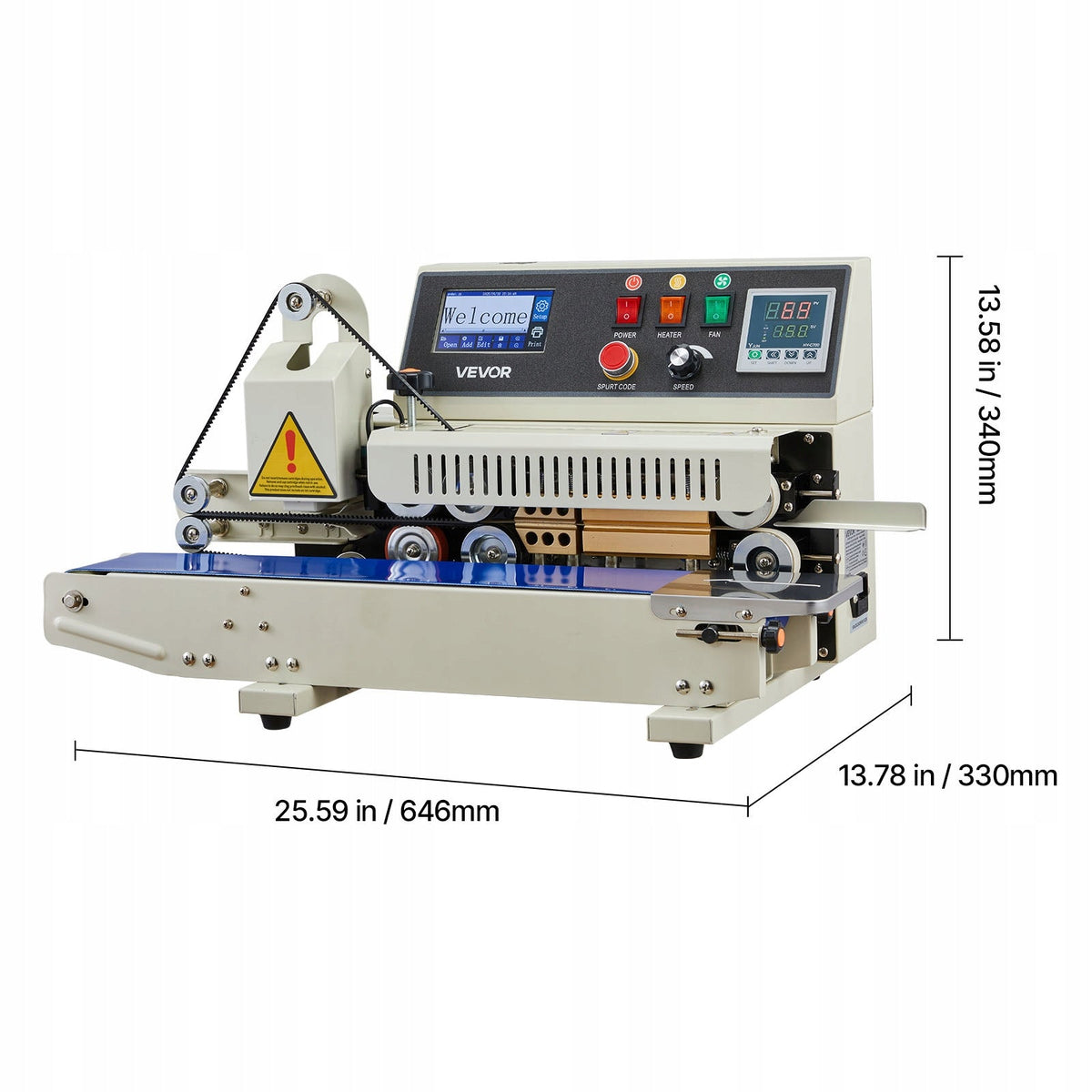 VEVOR PROFESSIONAL 6-12MM CONTINUOUS BAND SEALER WITH COUNTER