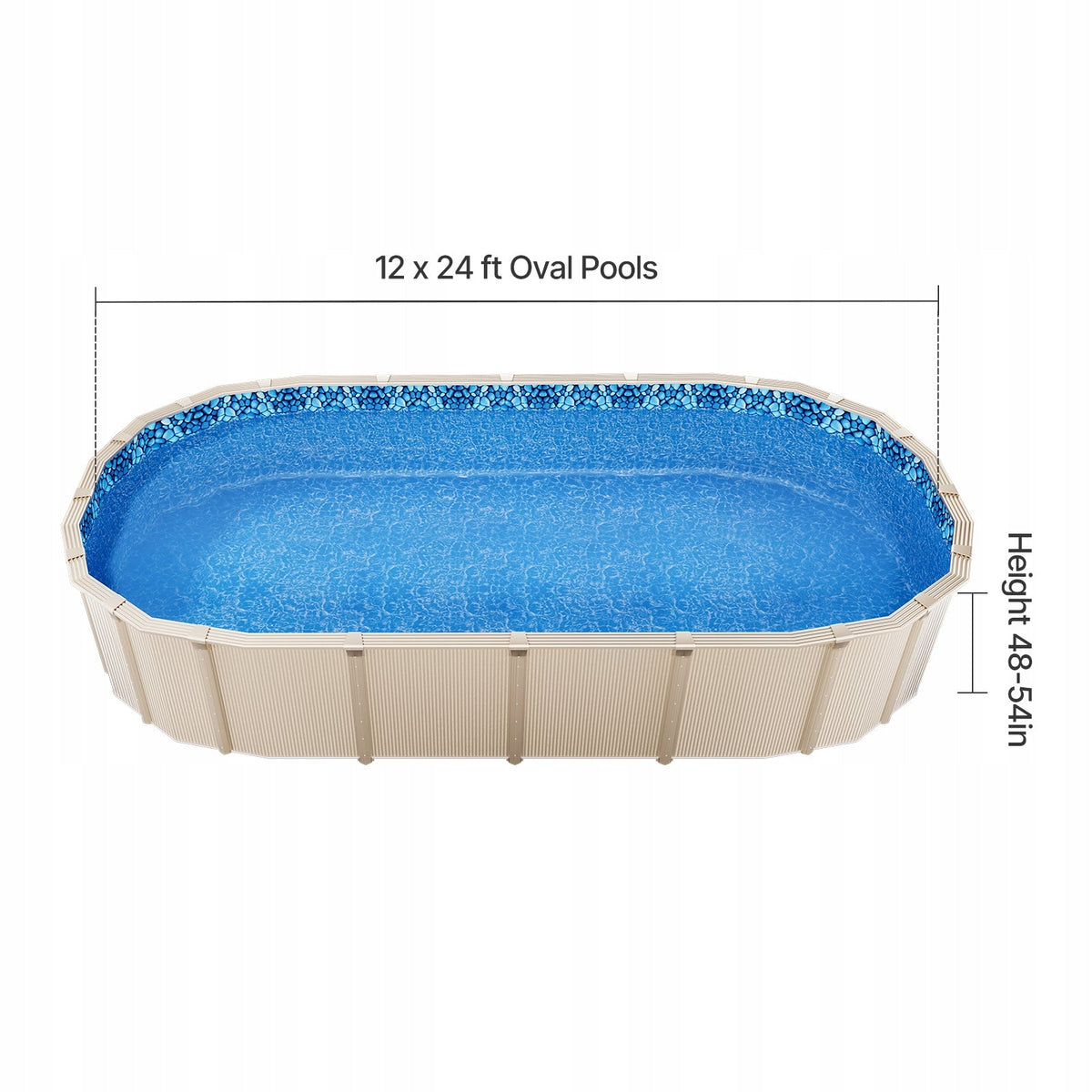 VEVOR OVAL SWIMMING POOL LINER 732X366X147 CM VINYL DURABLE