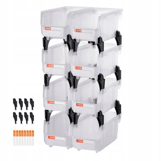 PROFESSIONAL VEVOR STACKING BOXES 8 PCS 276X140X130 MM PP