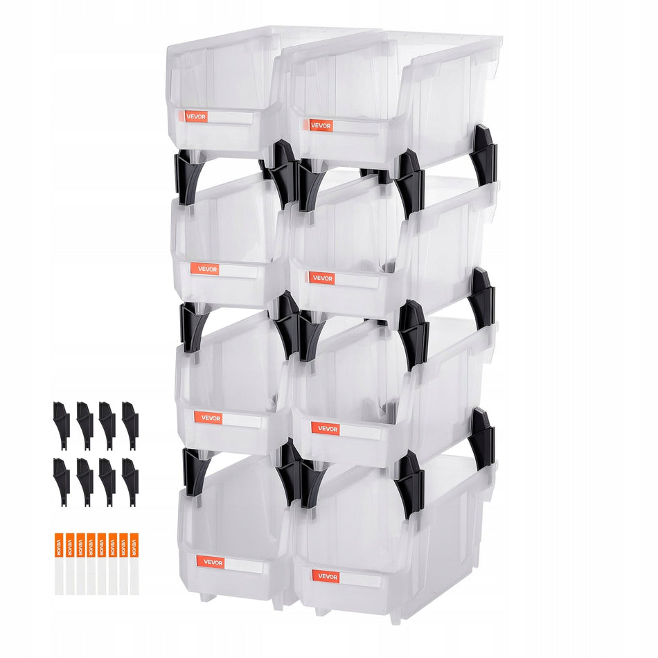 PROFESSIONAL VEVOR STACKING BOXES 8 PCS 276X140X130 MM PP